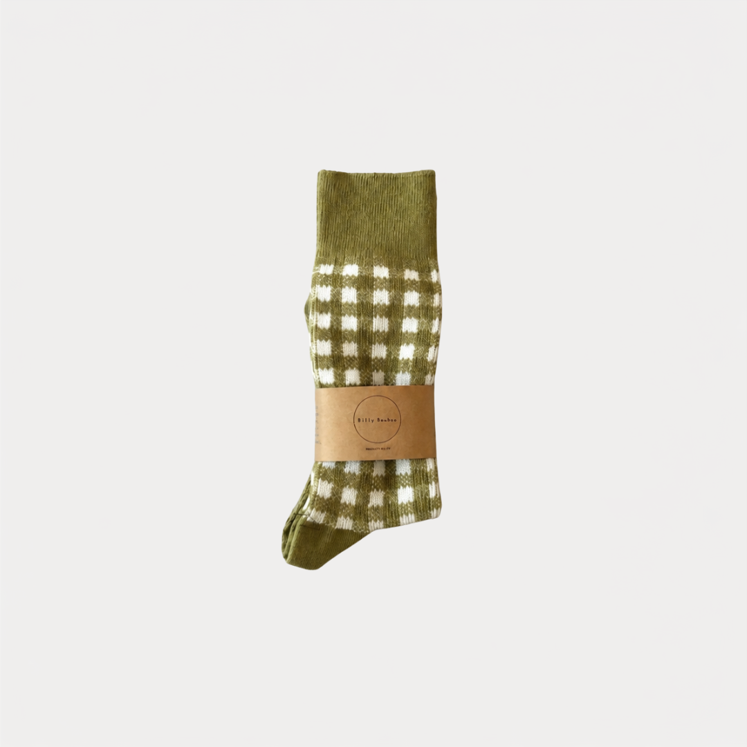 Avocado Gingham Socks