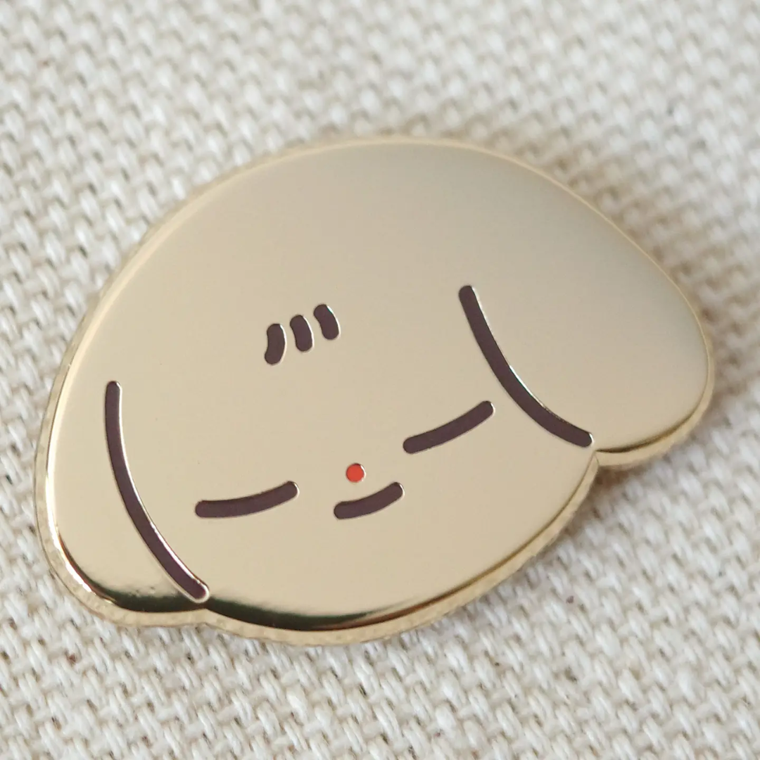 Gold Dog Enamel Pin