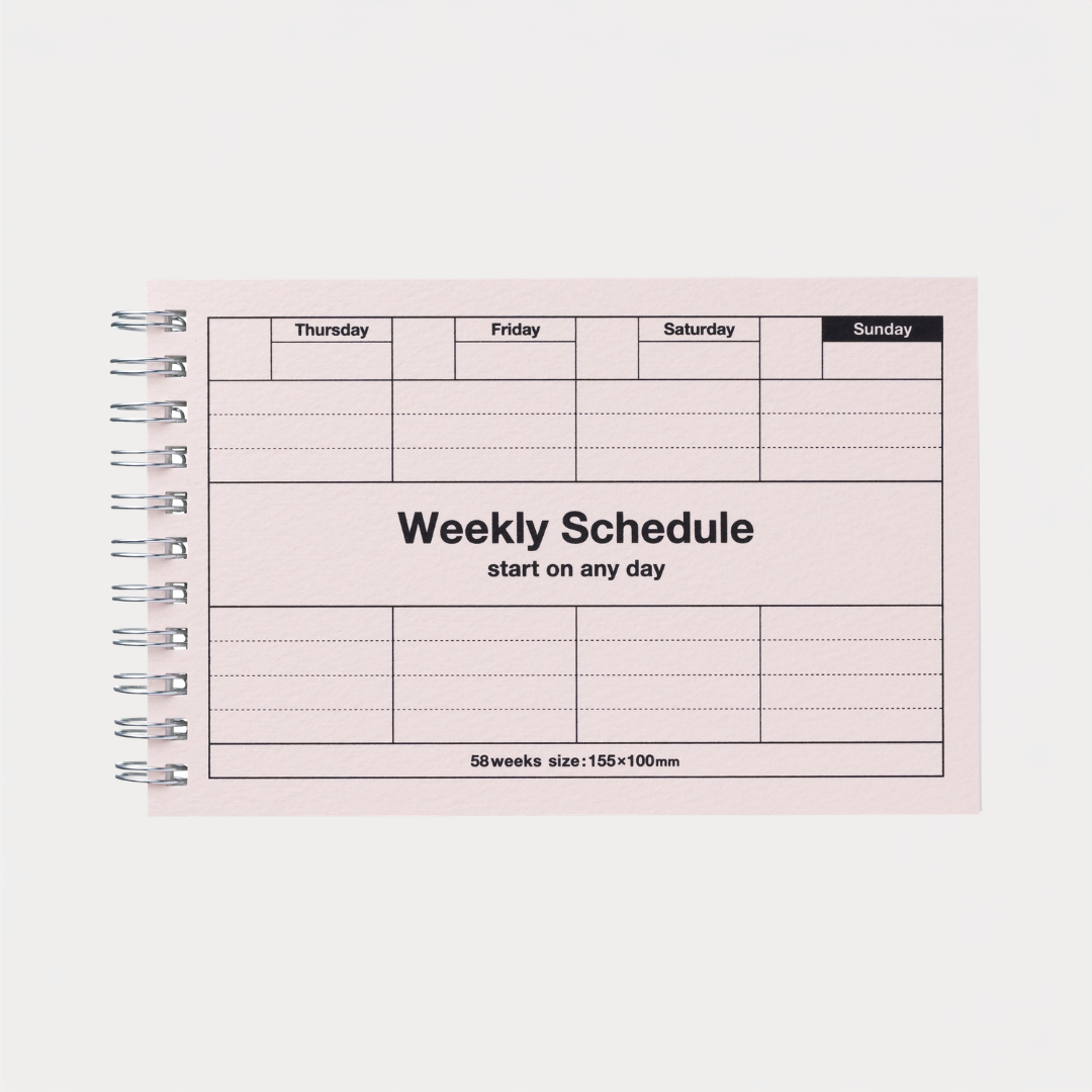 Light Pink Dayfree Weekly Schedule