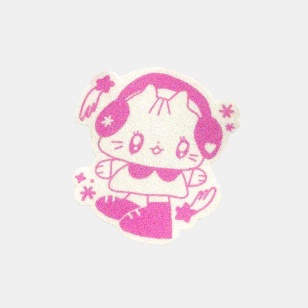 Cute Tune Cat Sticker