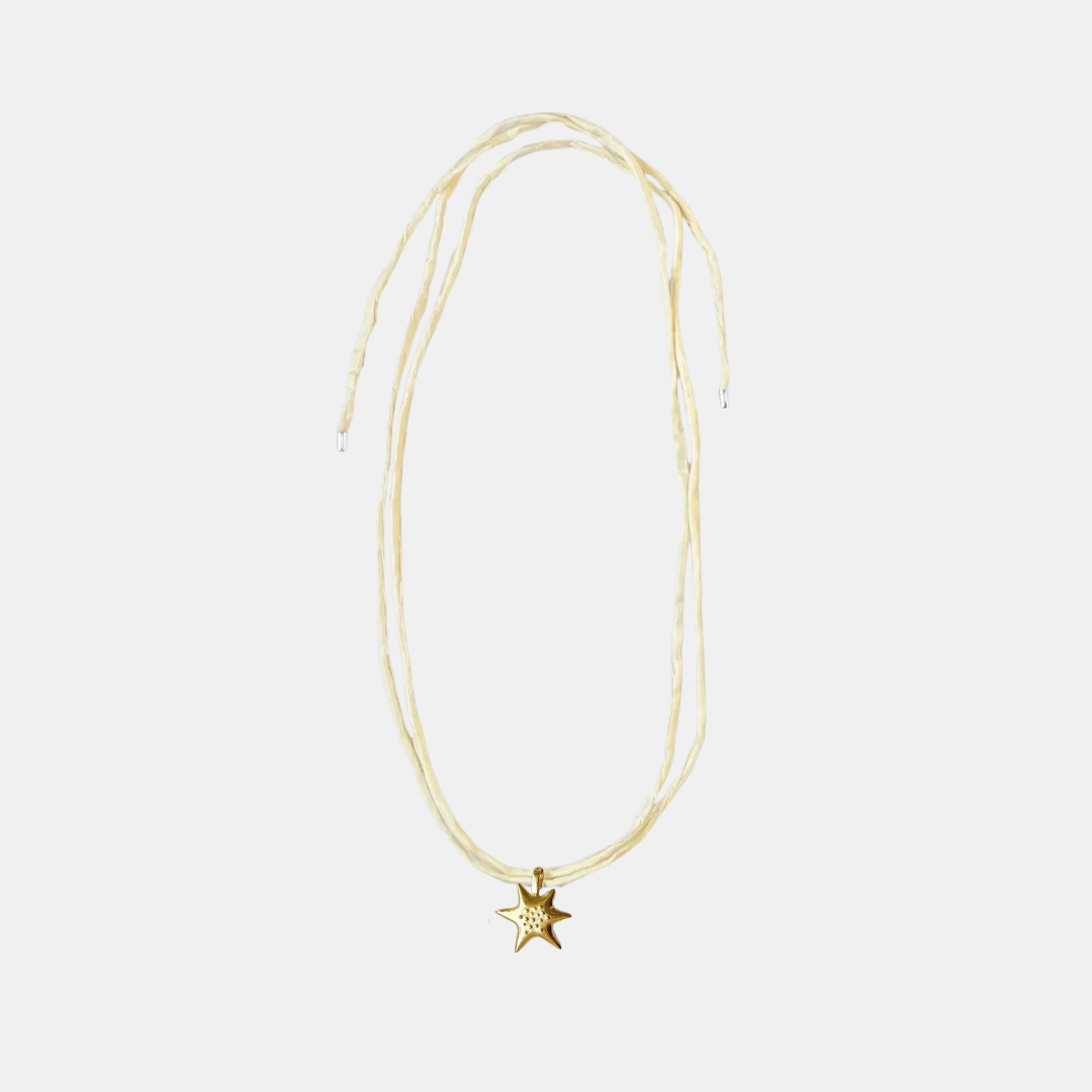 Gold Sea Star Silk Necklace