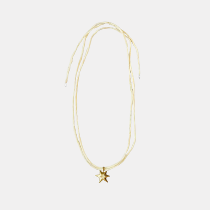 Gold Sea Star Silk Necklace