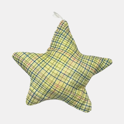 Yellow Plaid Star Bag Charm