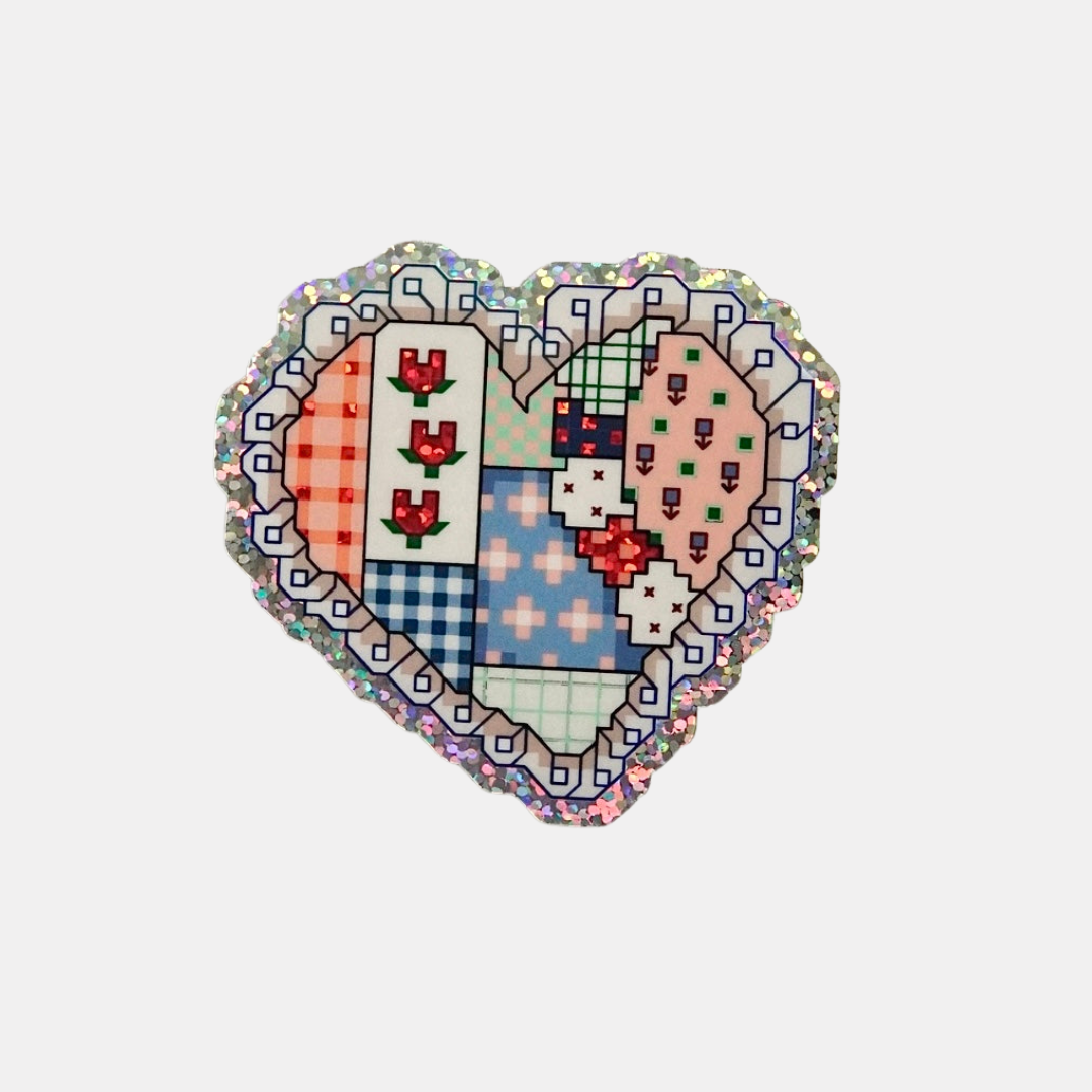 Patchwork Heart Sticker