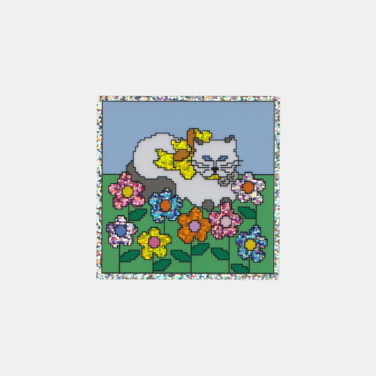 Flower Kitty Sticker