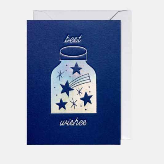Best Wishes Jar of Stars Mini Card