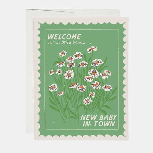 Welcome To The Wild World Baby Card