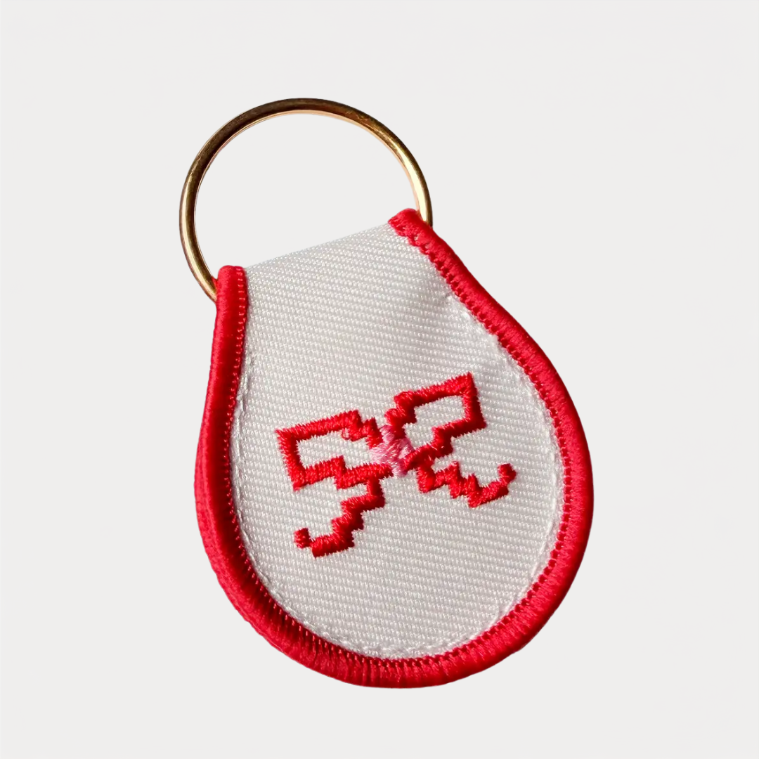 Pixel Rose Patch Keychain