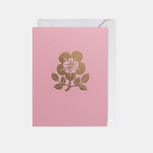 Pink and Gold Rose Mini Card