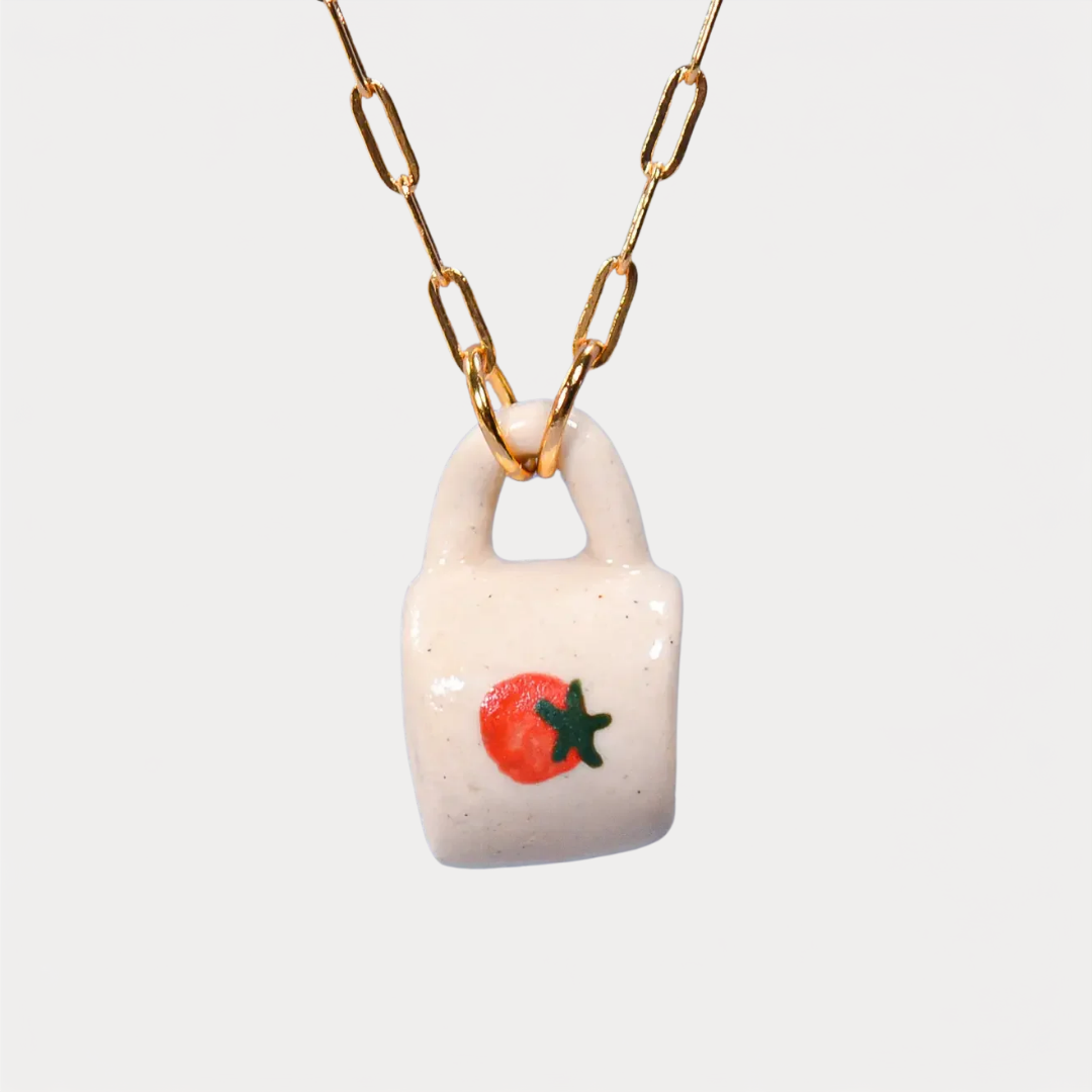 Tomato Miniature Mug Charm Necklace