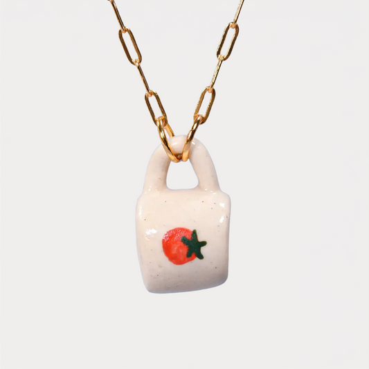 Tomato Miniature Mug Charm Necklace