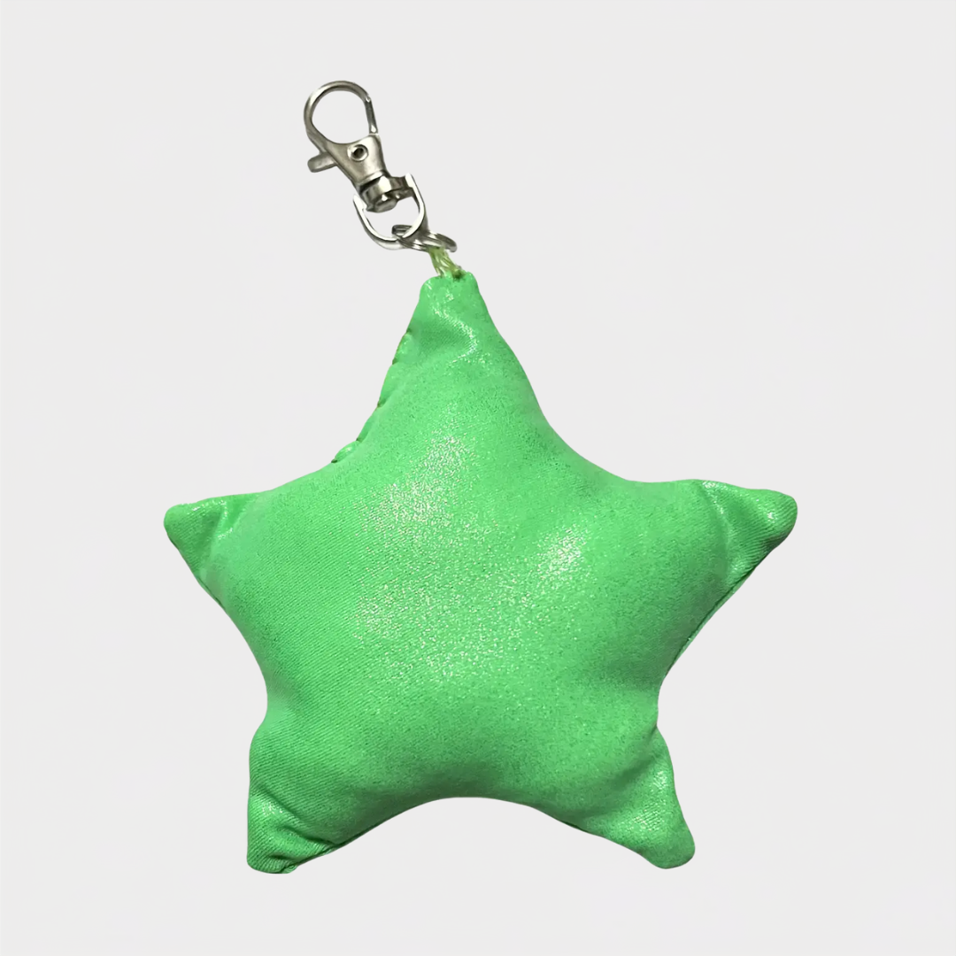 Glitter Green Star Bag Charm
