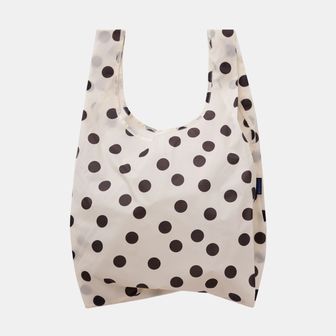 Cream and Black Polka Dot Standard Baggu