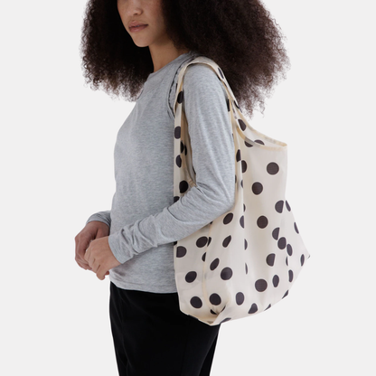 Cream and Black Polka Dot Standard Baggu