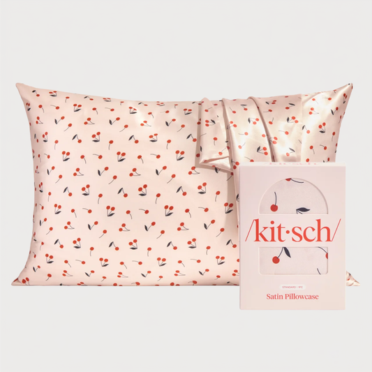 Cherry Print Satin Pillowcase