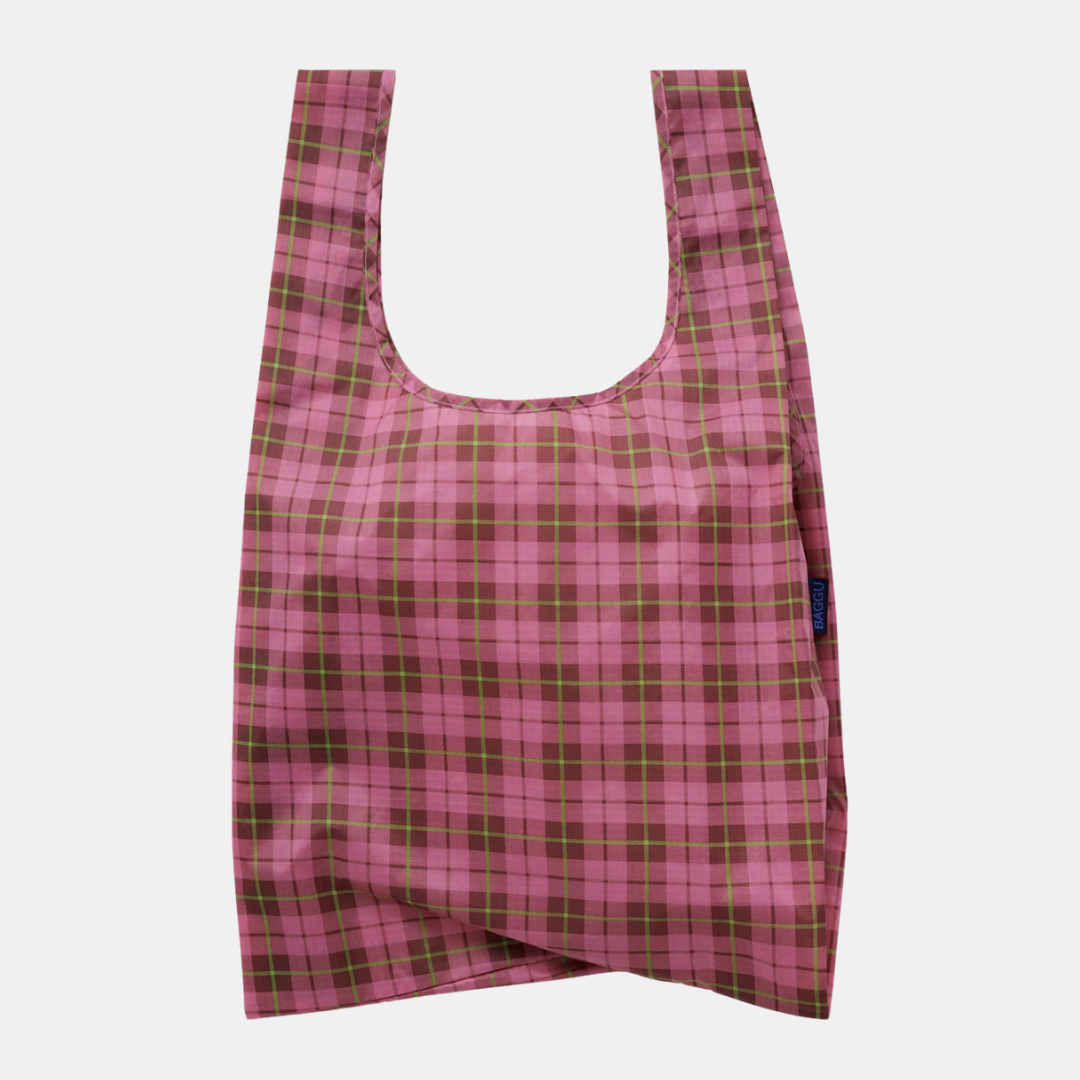 Azalea Pink Tartan Standard Baggu