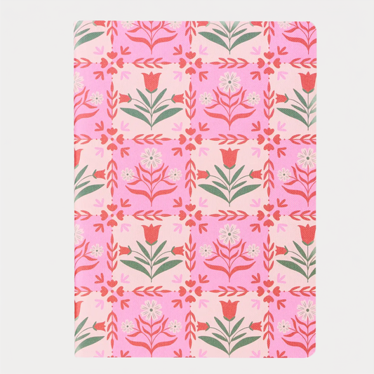 Pink Tile Floral Notebook