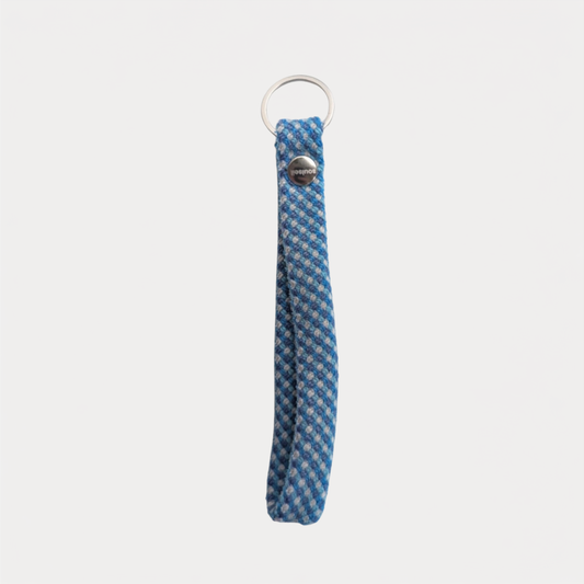 Blue and White Braided Loop Keychain