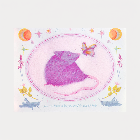 You Know What You Need Possum Risograph Print