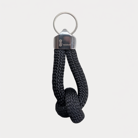 Black Braided Knot Keychain