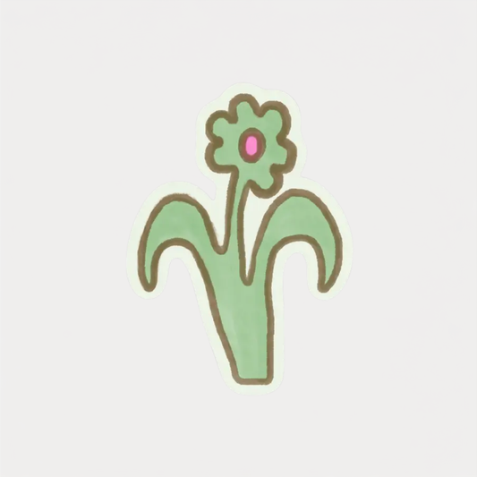 Green Flower Sticker