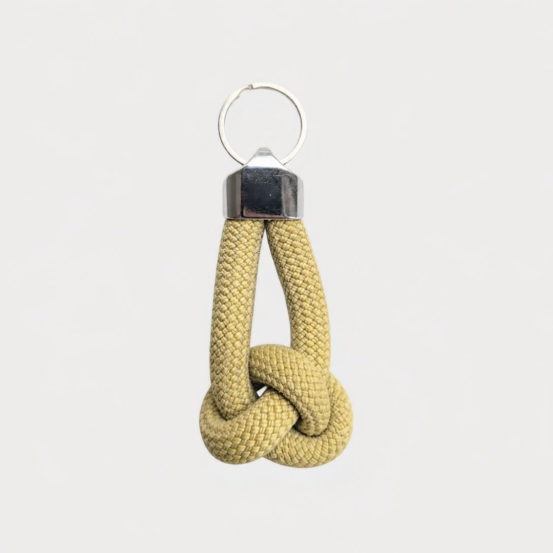 Faded Yellow Braided Knot Keychain