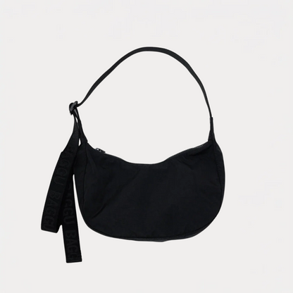 Black Small Nylon Crescent Bag