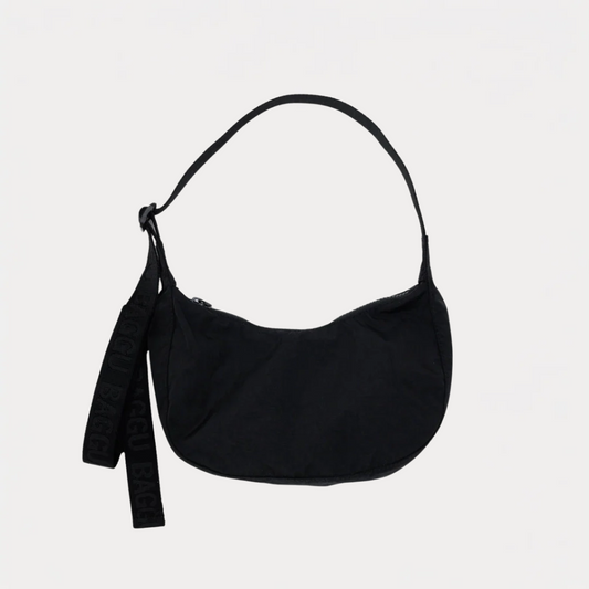 Black Small Nylon Crescent Bag