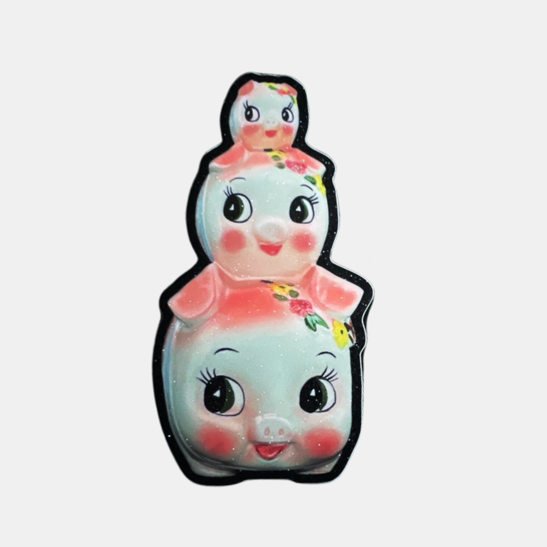 Triple Piglet Family Sticker