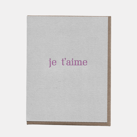 Grey Je T'Aime Card