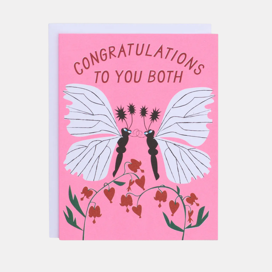Moths Kissing Congratulations Card