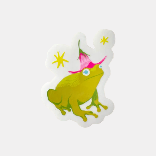 Flower Hat Frog Sticker