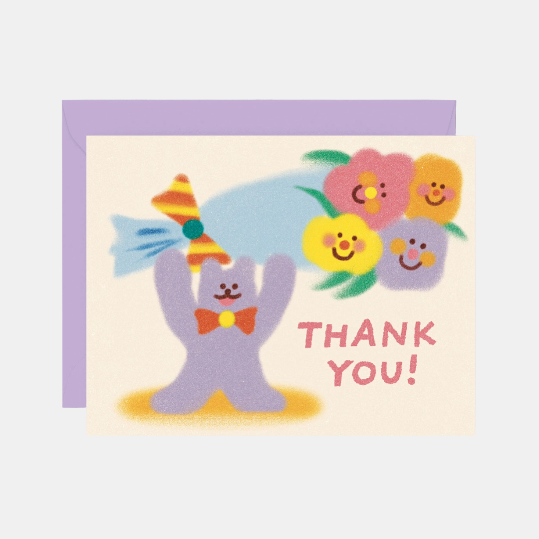 Thank You Bouquet Cat Card
