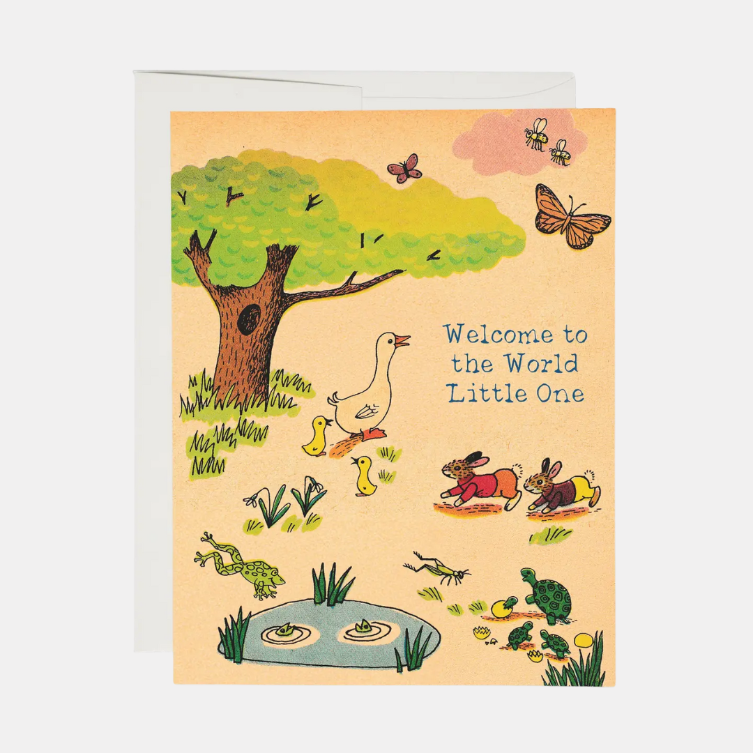 Welcome Little One Creatures Card