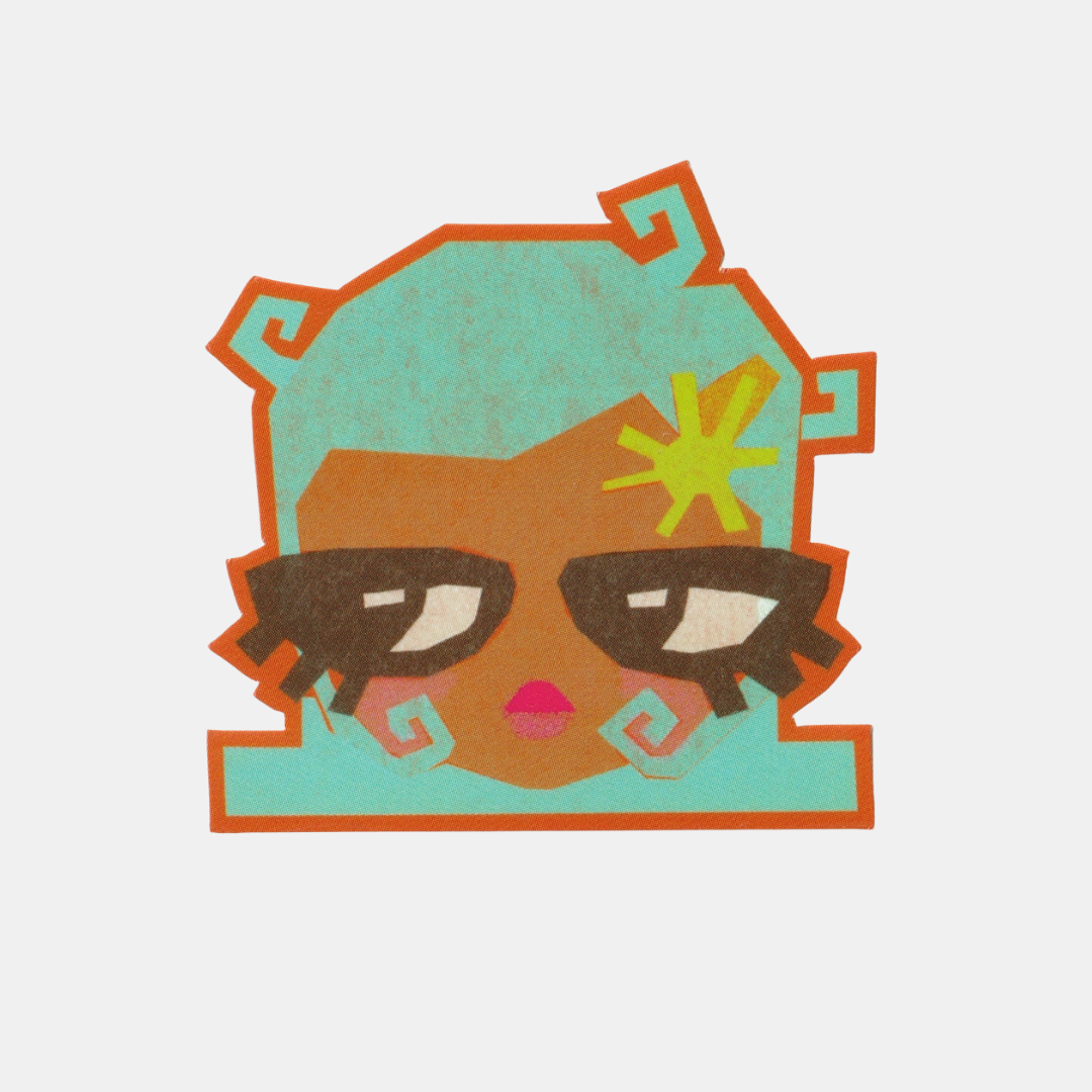 Construction Paper Girl Sticker