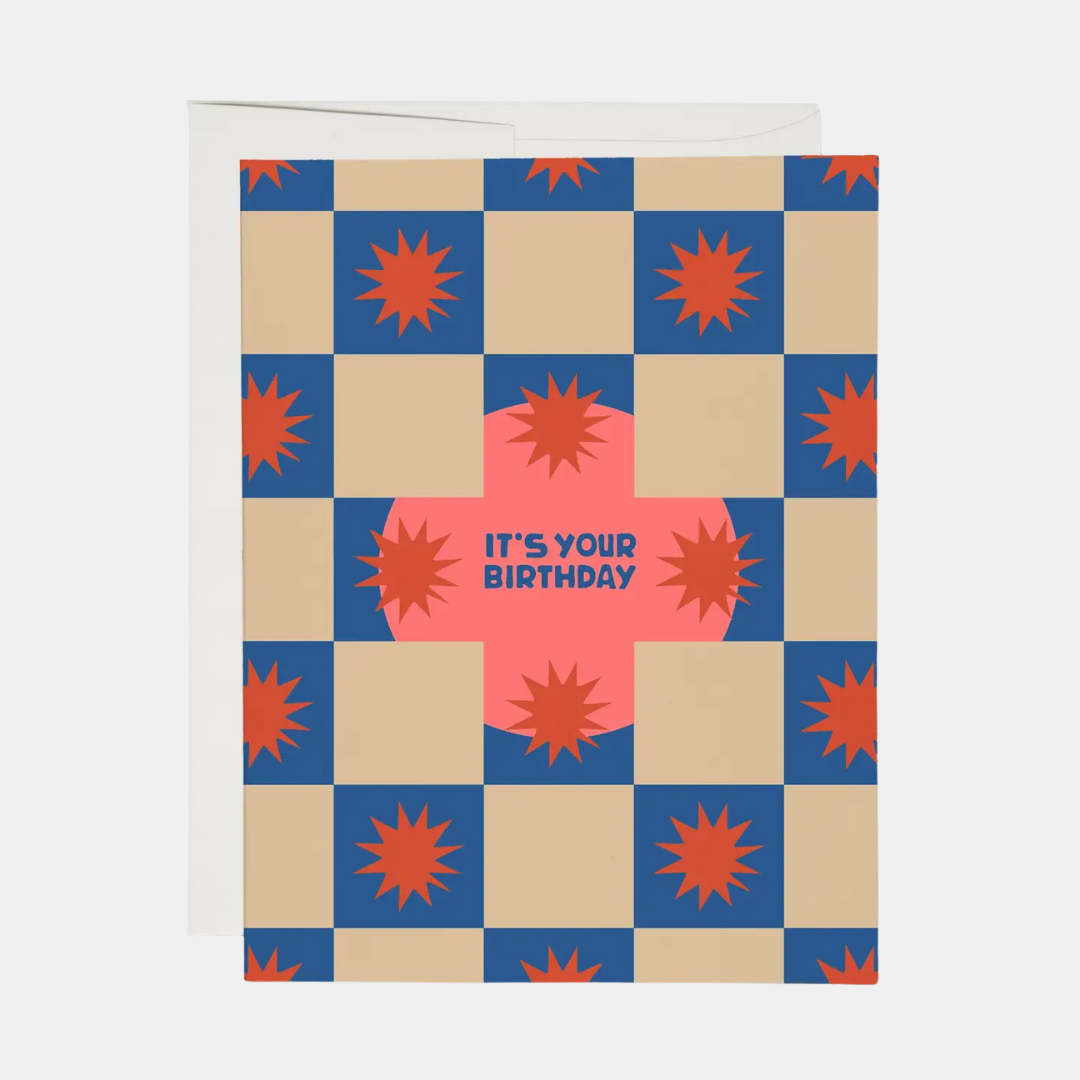 Squares and Bursts Birthday Card