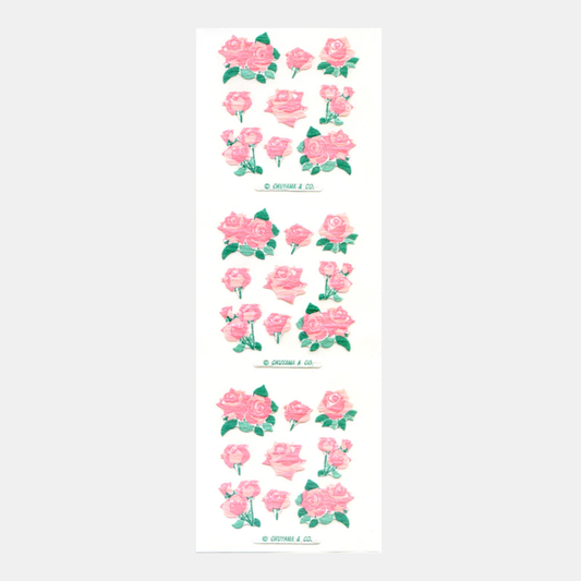 Pink Roses Washi Sticker Sheet