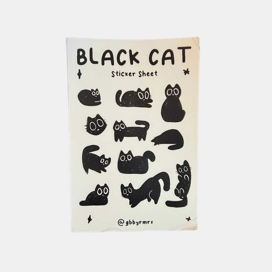 Black Cat Sticker Sheet