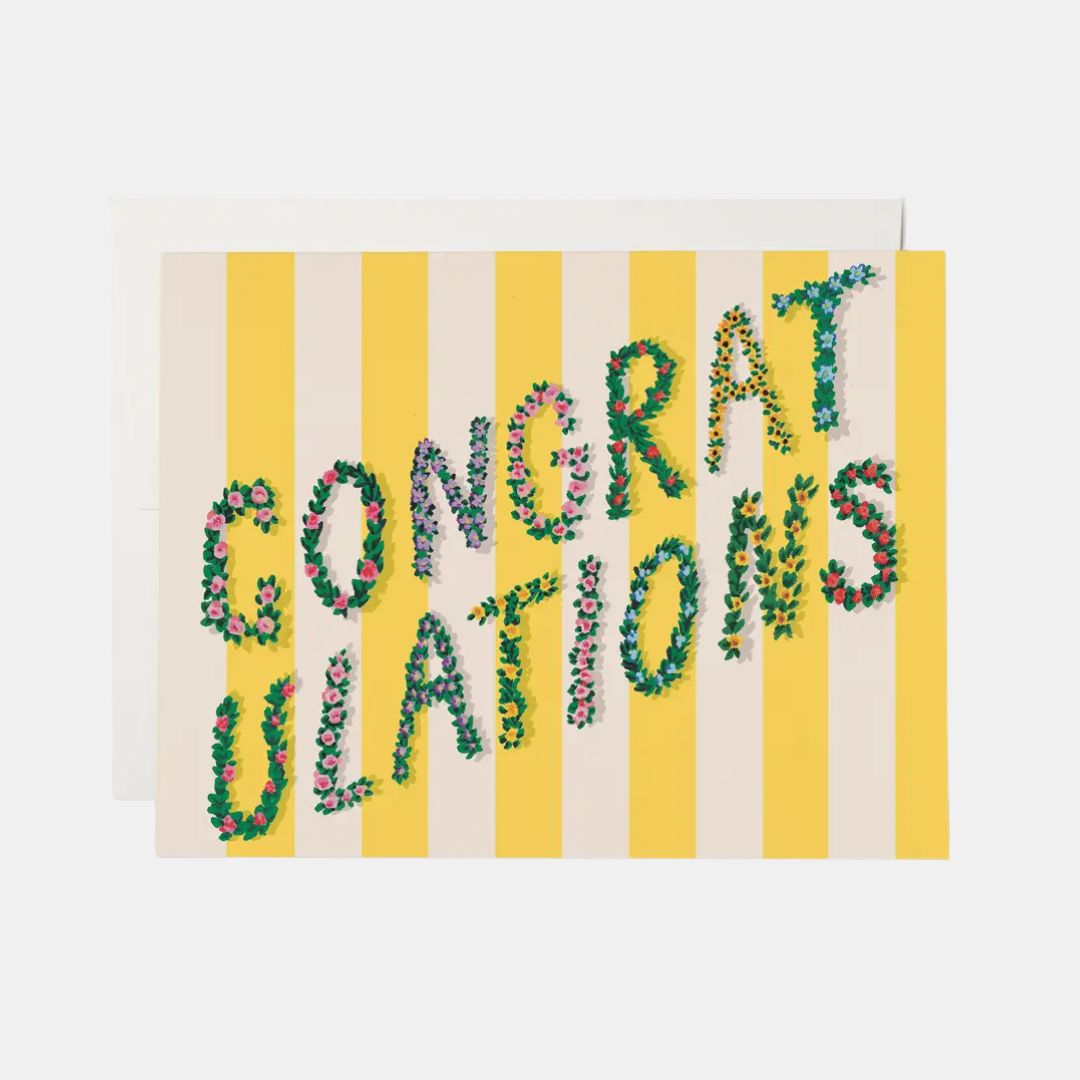 Congratulations Yellow Stripes Card