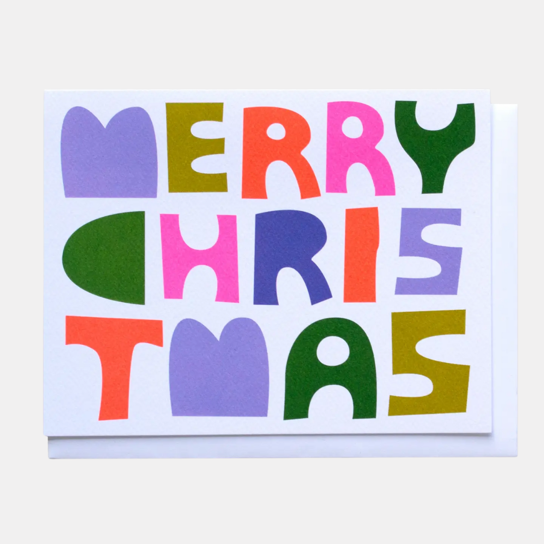 Block Letters Christmas Card