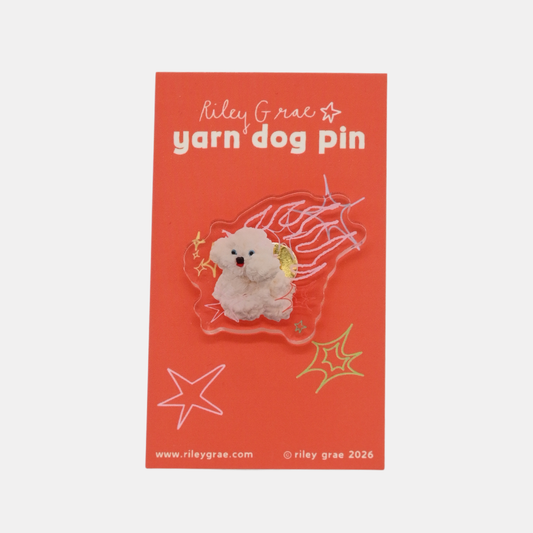 Yarn Dog Acrylic Pin
