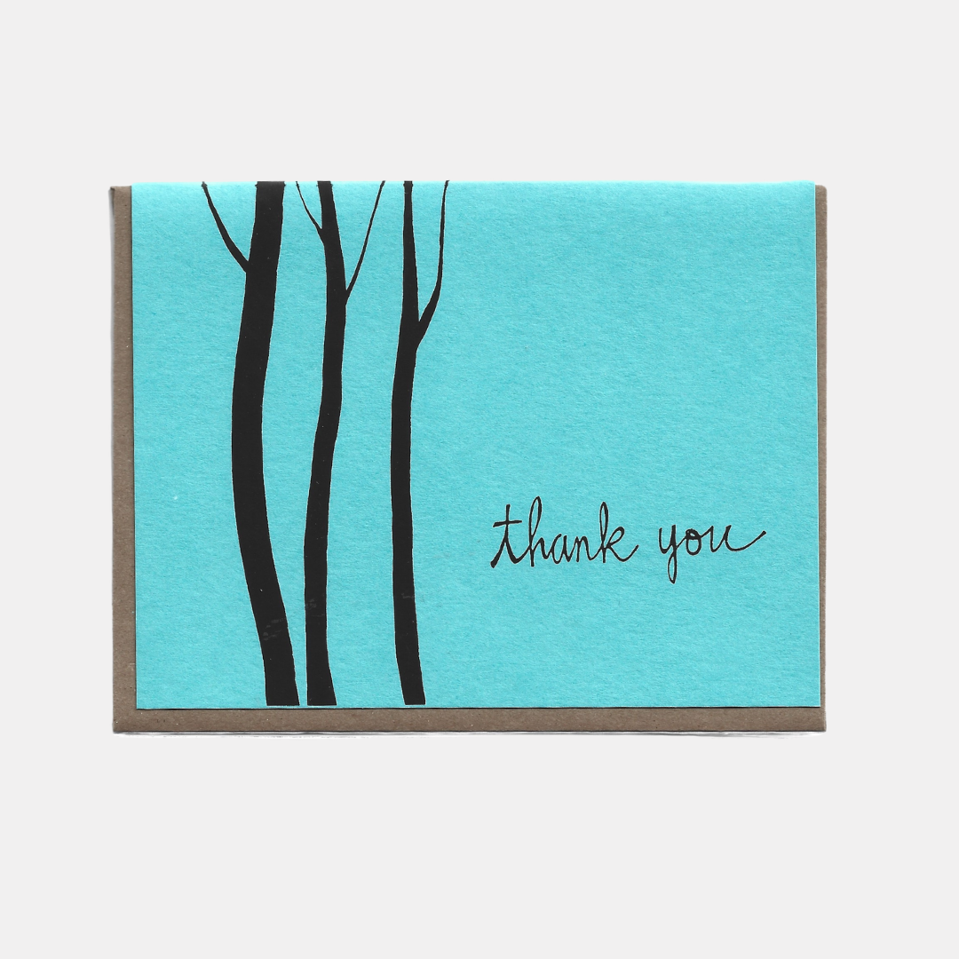 Blue Thank You Trees Card