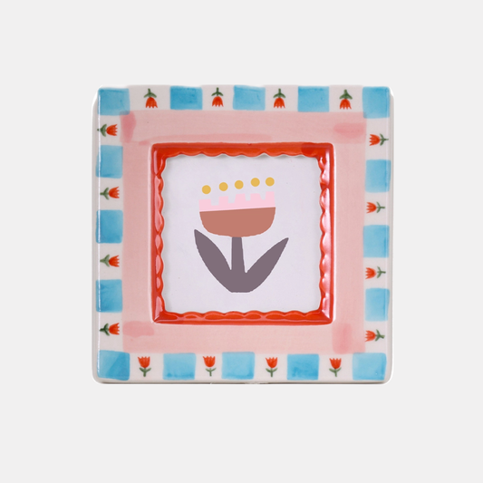 Checkered Tulip Ceramic Picture Frame