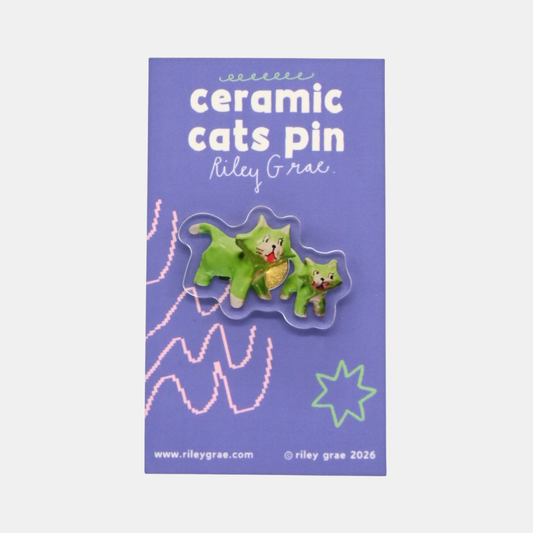 Ceramic Cats Acrylic Pin