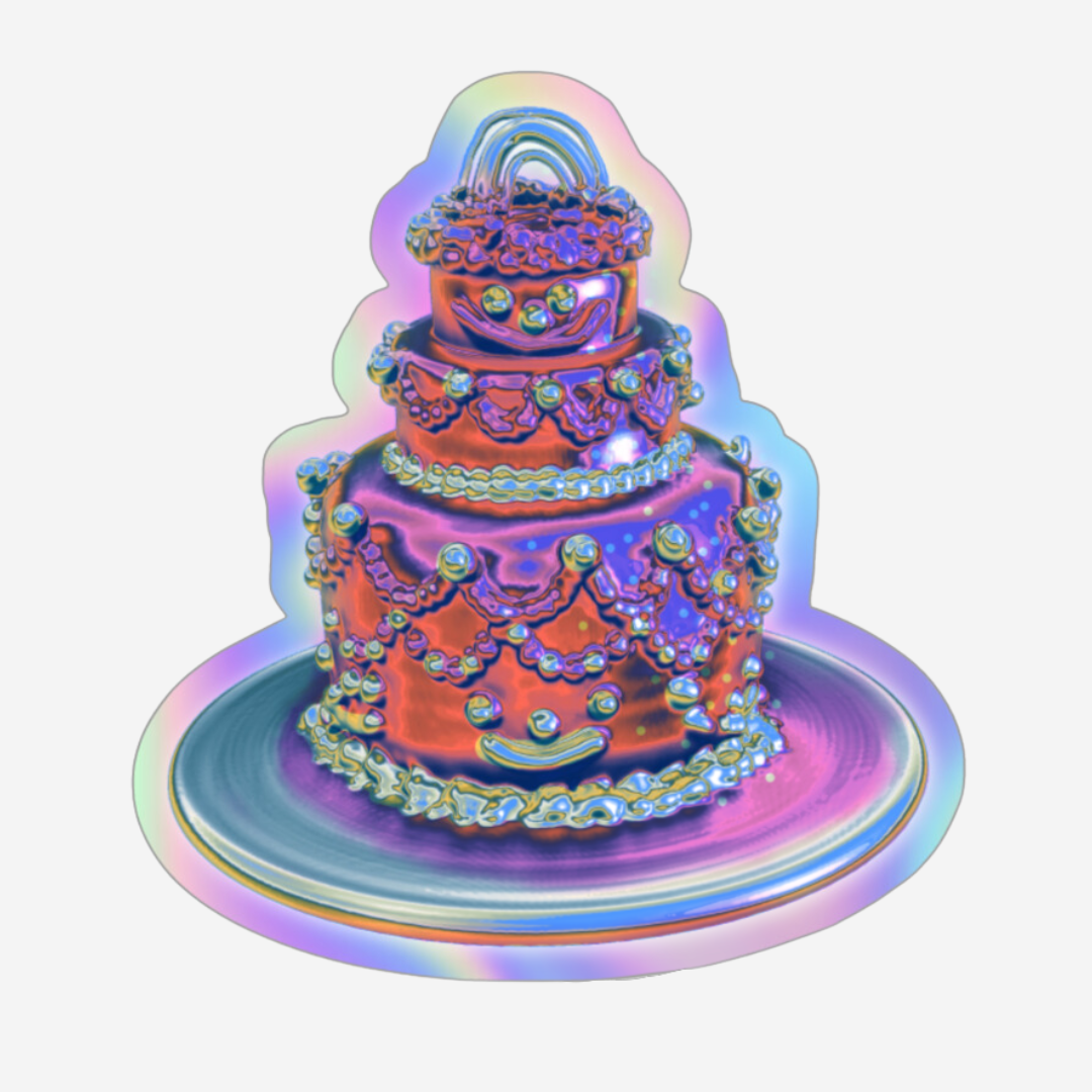 Chrome Cake Holographic Sticker