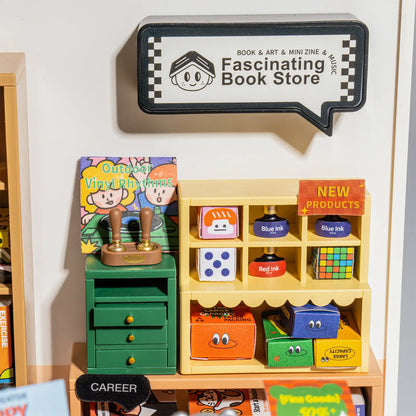 Fascinating Book Store DIY Miniature Kit