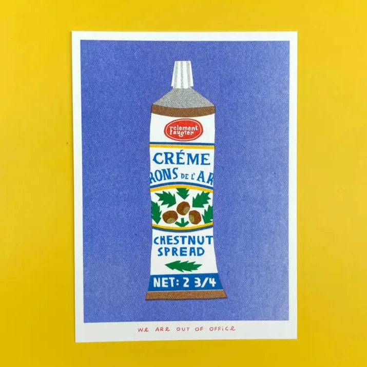 Tube of Chestnut Spread Riso Print