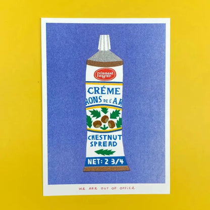 Tube of Chestnut Spread Riso Print