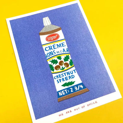Tube of Chestnut Spread Riso Print