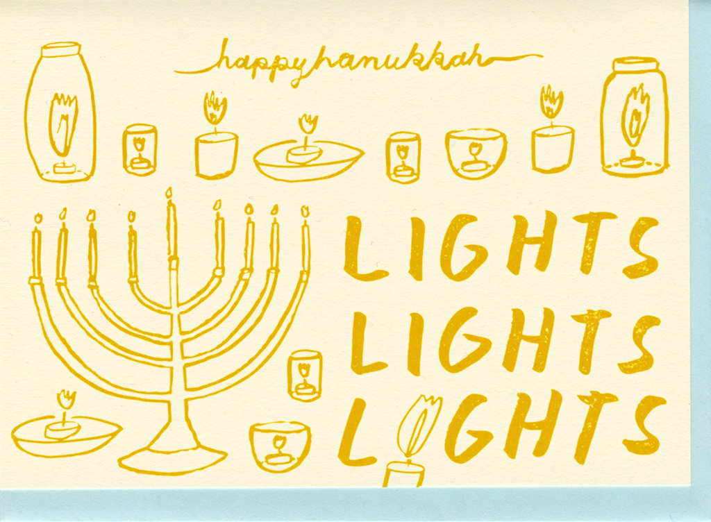 Lights Lights Lights Hanukkah Card